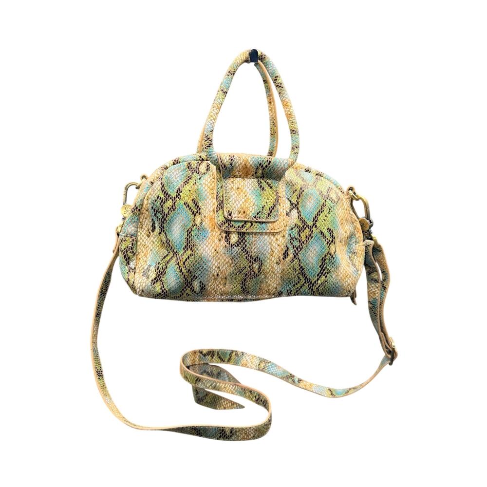 Hobo International Small Sheila Garden Snake Leather Satchel Crossbody Bag